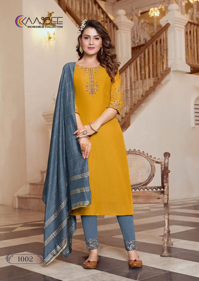 Kaasbee Shanvi Trending Fancy Ethnic Wear Wholesale Kurti Pant With Dupatta Collection